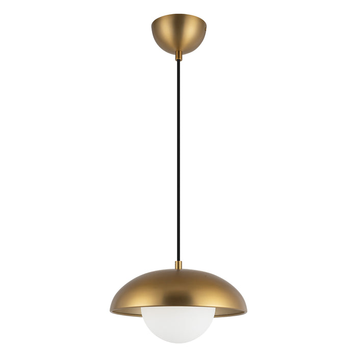 Rubio One Light Pendant Aged Gold/Opal Matte Glass-Mini Pendants-Alora-Lighting Design Store