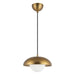 Rubio One Light Pendant Aged Gold/Opal Matte Glass-Mini Pendants-Alora-Lighting Design Store