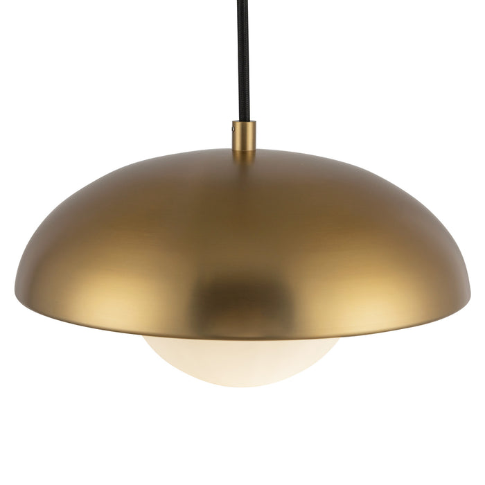 Rubio One Light Pendant Aged Gold/Opal Matte Glass-Mini Pendants-Alora-Lighting Design Store