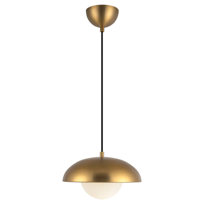 Rubio One Light Pendant Aged Gold/Opal Matte Glass-Mini Pendants-Alora-Lighting Design Store