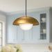 Rubio One Light Pendant Aged Gold/Opal Matte Glass-Mini Pendants-Alora-Lighting Design Store