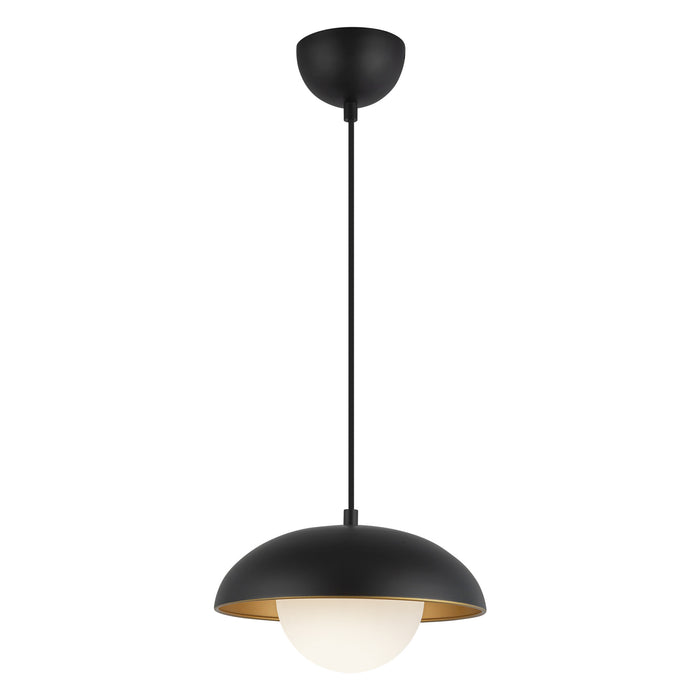 Rubio One Light Pendant Matte Black/Opal Matte Glass-Pendants-Alora-Lighting Design Store