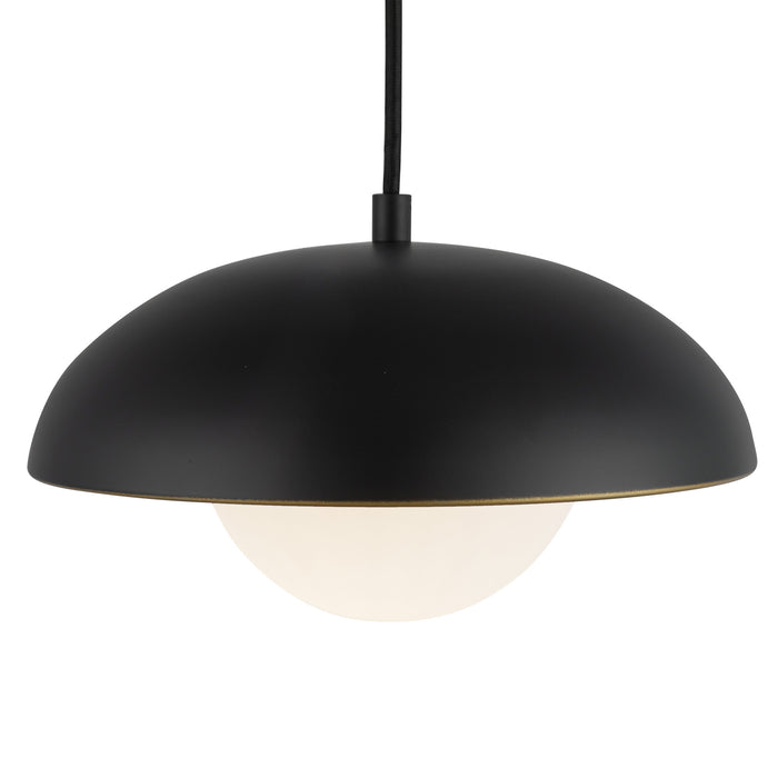 Rubio One Light Pendant Matte Black/Opal Matte Glass-Pendants-Alora-Lighting Design Store