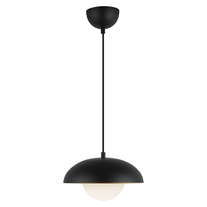 Rubio One Light Pendant Matte Black/Opal Matte Glass-Pendants-Alora-Lighting Design Store