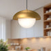 Rubio One Light Pendant Aged Gold/Opal Matte Glass-Pendants-Alora-Lighting Design Store