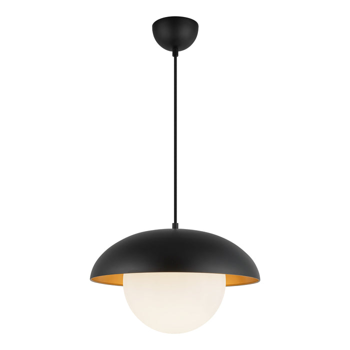 Rubio One Light Pendant Matte Black/Opal Matte Glass-Pendants-Alora-Lighting Design Store