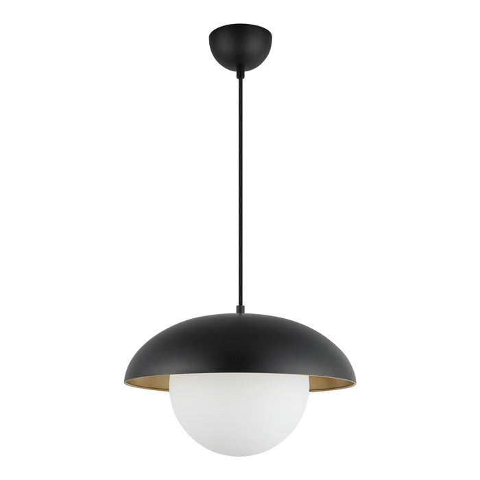 Rubio One Light Pendant Matte Black/Opal Matte Glass-Pendants-Alora-Lighting Design Store