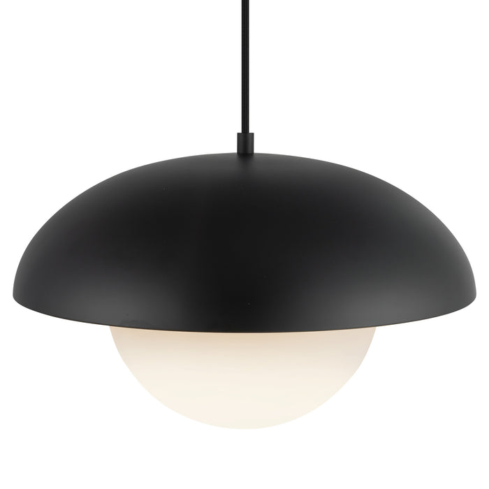 Rubio One Light Pendant Matte Black/Opal Matte Glass-Pendants-Alora-Lighting Design Store
