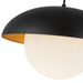 Rubio One Light Pendant Matte Black/Opal Matte Glass-Pendants-Alora-Lighting Design Store