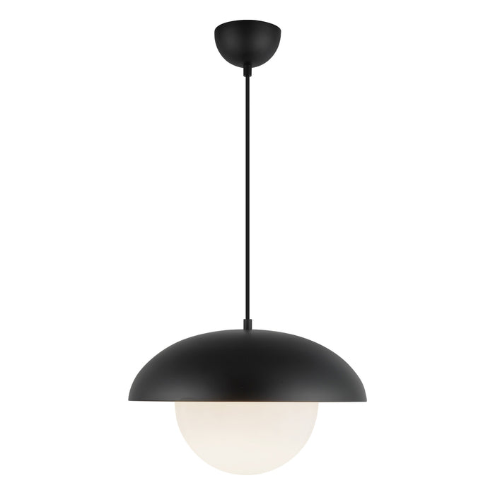 Rubio One Light Pendant Matte Black/Opal Matte Glass-Pendants-Alora-Lighting Design Store