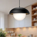 Rubio One Light Pendant Matte Black/Opal Matte Glass-Pendants-Alora-Lighting Design Store