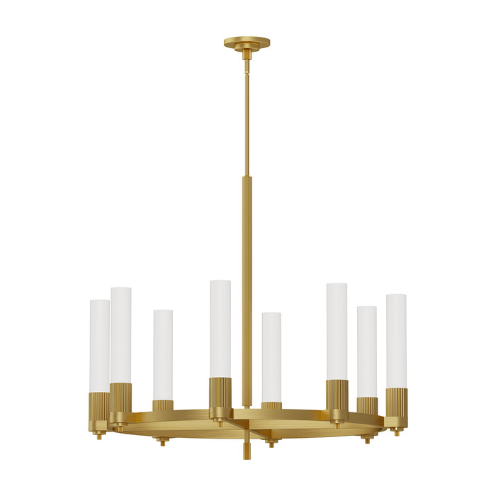 Rue Eight Light Chandelier Brushed Gold-Large Chandeliers-Alora-Lighting Design Store