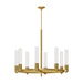 Rue Eight Light Chandelier Brushed Gold-Large Chandeliers-Alora-Lighting Design Store