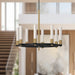 Rue Eight Light Chandelier Matte Black/Brushed Gold-Mid. Chandeliers-Alora-Lighting Design Store