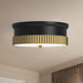 Rue Three Light Flush Mount Matte Black/Brushed Gold-Flush Mounts-Alora-Lighting Design Store