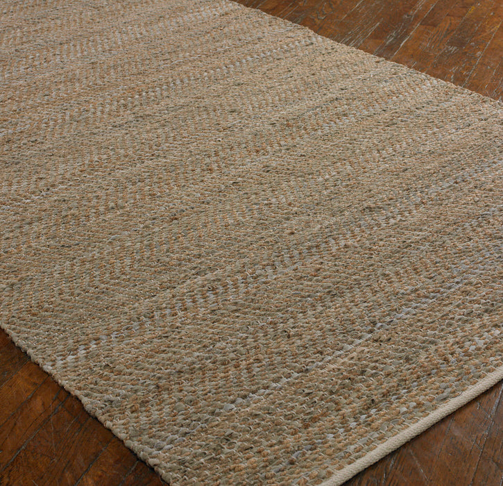 Tobais Rug Beige And Gray Leather/Hemp-Home Accents-Uttermost-Lighting Design Store