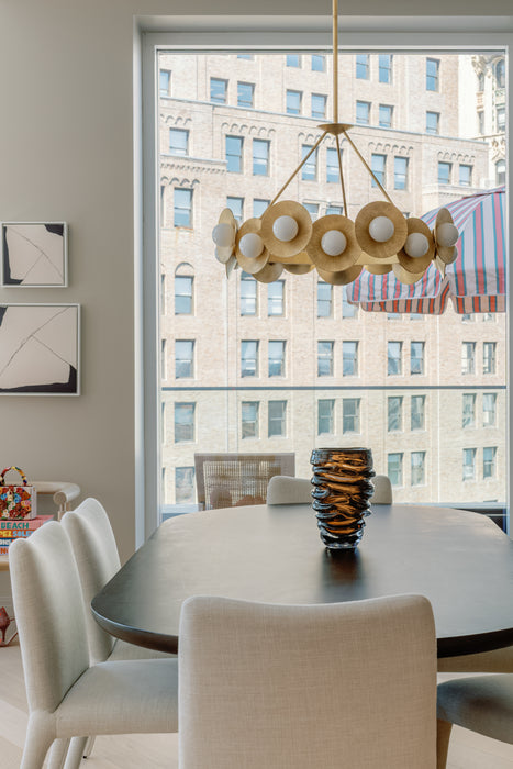 Emerald LED Chandelier Vintage Gold Leaf-Mid. Chandeliers-Corbett Lighting-Lighting Design Store