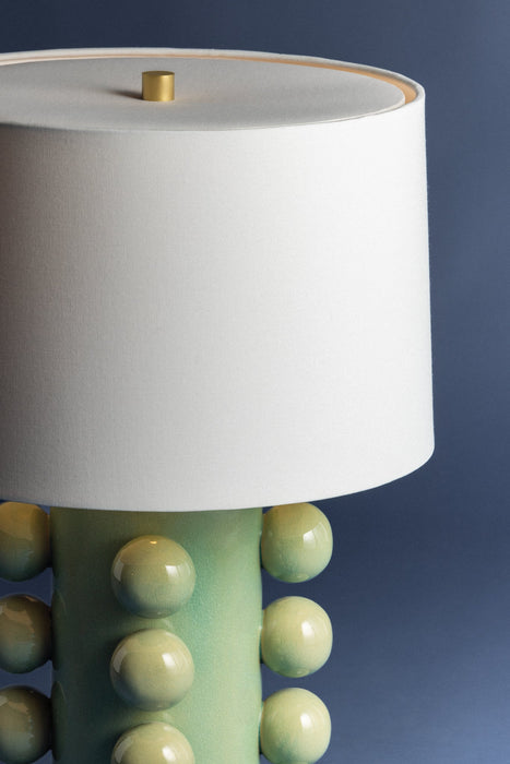 Roselle One Light Table Lamp Aged Brass/Ceramic Moss Crackle-Lamps-Hudson Valley-Lighting Design Store