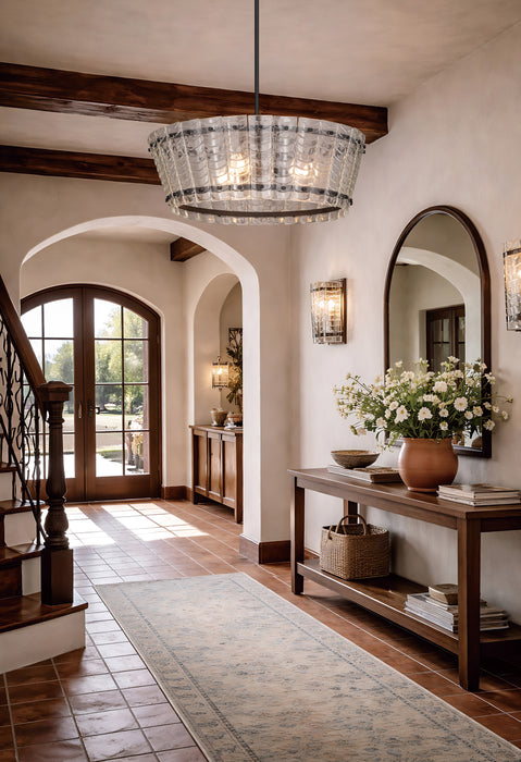 Ruche Four Light Chandelier Bronze-Mid. Chandeliers-Maxim-Lighting Design Store