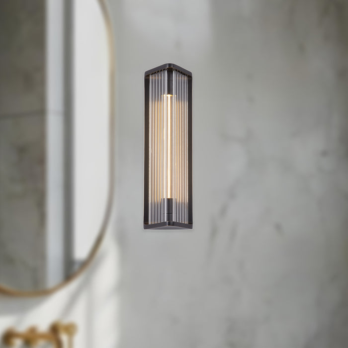 Sabre LED Vanity Ribbed Glass/Urban Bronze-Bathroom Fixtures-Alora-Lighting Design Store