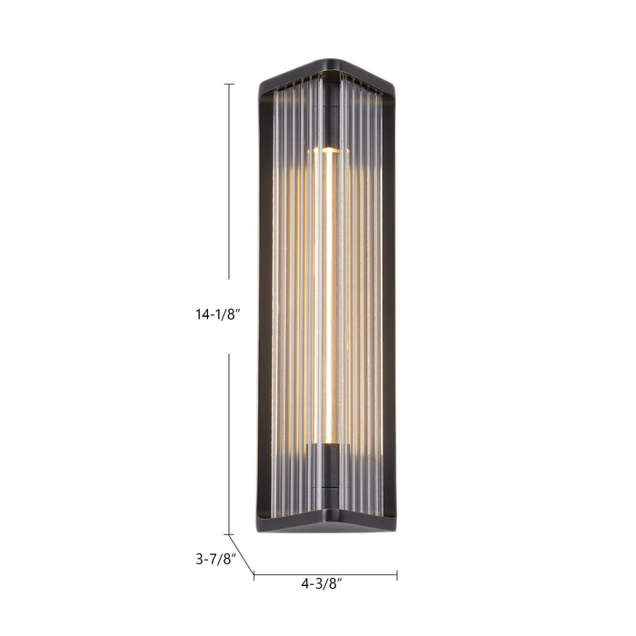 Sabre LED Vanity Ribbed Glass/Urban Bronze-Bathroom Fixtures-Alora-Lighting Design Store