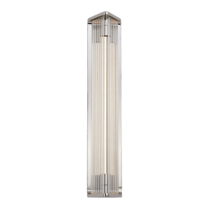 Sabre LED Vanity Polished Nickel/Ribbed Glass-Bathroom Fixtures-Alora-Lighting Design Store