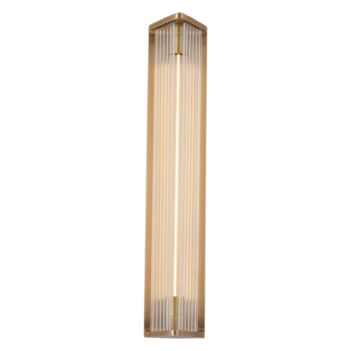 Sabre LED Vanity Ribbed Glass/Vintage Brass-Bathroom Fixtures-Alora-Lighting Design Store