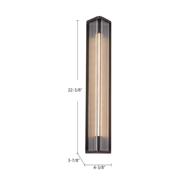 Sabre LED Vanity Ribbed Glass/Urban Bronze-Bathroom Fixtures-Alora-Lighting Design Store