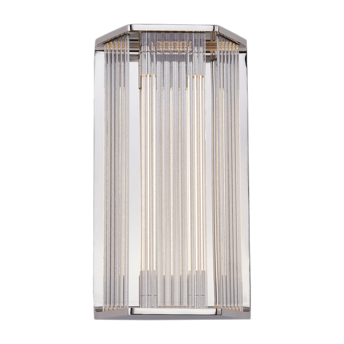 Sabre LED Vanity Polished Nickel/Ribbed Glass-Sconces-Alora-Lighting Design Store