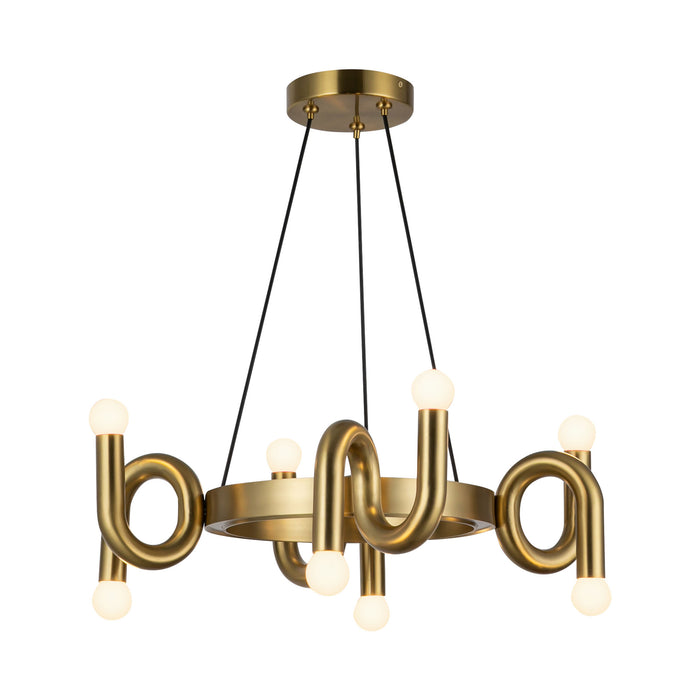 Sadie Eight Light Chandelier Brushed Gold-Mid. Chandeliers-Alora-Lighting Design Store