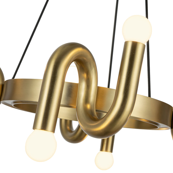 Sadie Eight Light Chandelier Brushed Gold-Mid. Chandeliers-Alora-Lighting Design Store