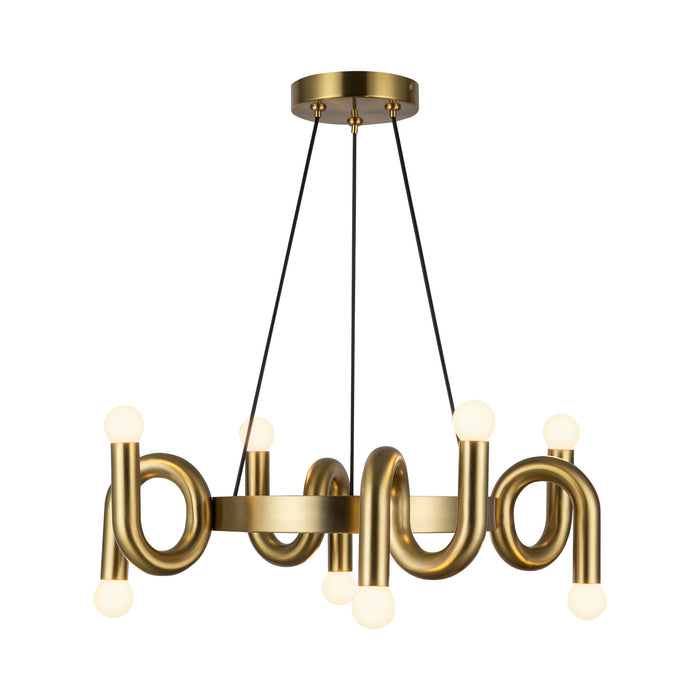 Sadie Eight Light Chandelier Brushed Gold-Mid. Chandeliers-Alora-Lighting Design Store