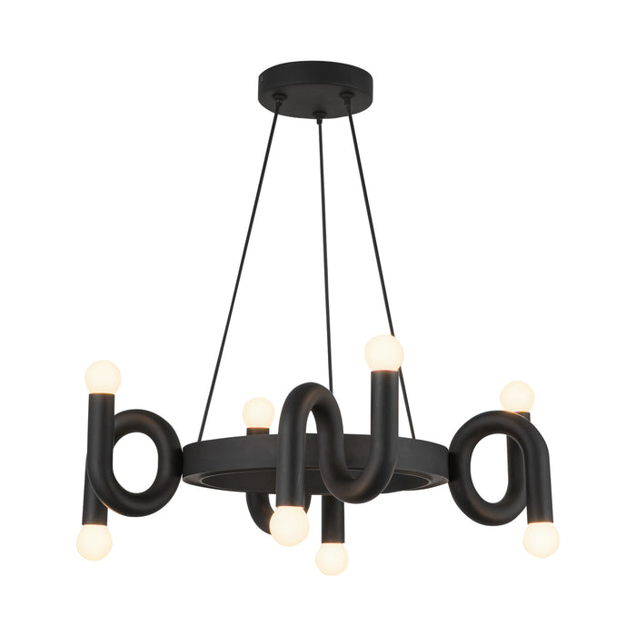 Sadie Eight Light Chandelier Matte Black-Mid. Chandeliers-Alora-Lighting Design Store