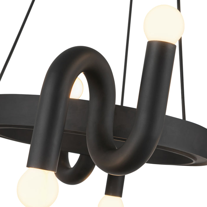 Sadie Eight Light Chandelier Matte Black-Mid. Chandeliers-Alora-Lighting Design Store