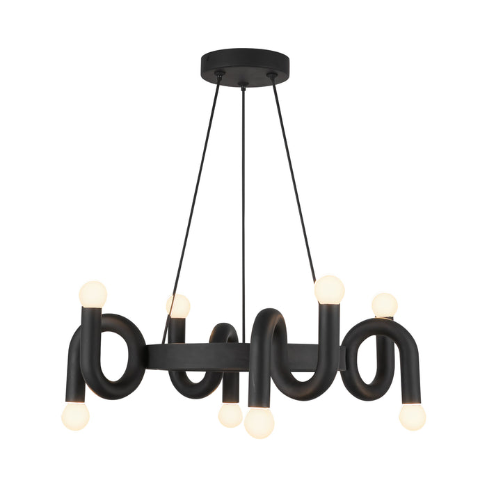 Sadie Eight Light Chandelier Matte Black-Mid. Chandeliers-Alora-Lighting Design Store