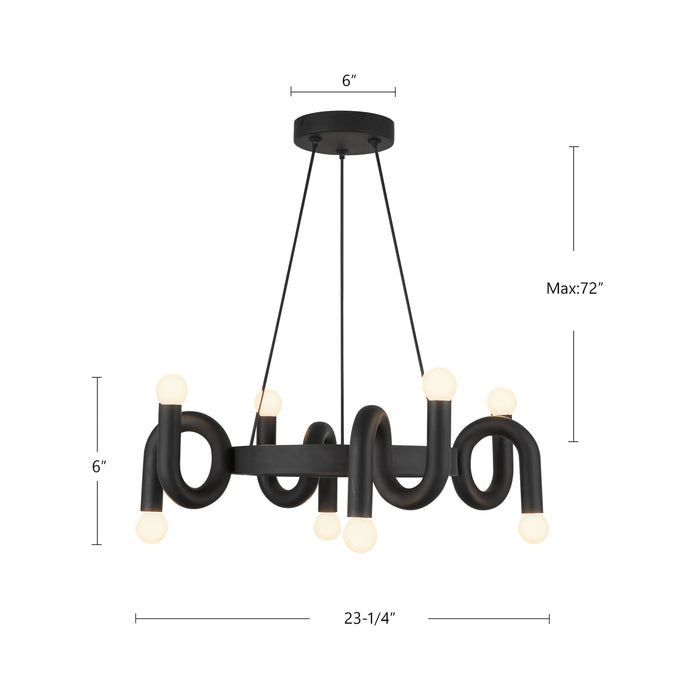 Sadie Eight Light Chandelier Brushed Gold-Mid. Chandeliers-Alora-Lighting Design Store