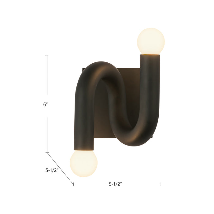 Sadie Two Light Wall Vanity Matte Black-Sconces-Alora-Lighting Design Store