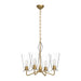 Salem Four Light Chandelier Brushed Gold/Clear Glass-Mid. Chandeliers-Alora-Lighting Design Store