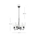 Salem Four Light Chandelier Clear Glass/Matte Black-Mid. Chandeliers-Alora-Lighting Design Store