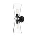 Salem Two Light Vanity Clear Glass/Matte Black-Sconces-Alora-Lighting Design Store