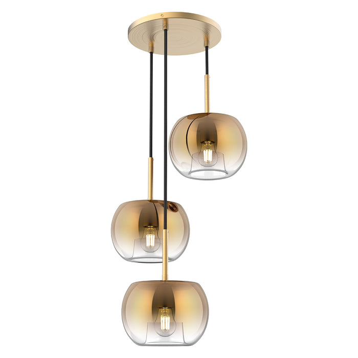 Samar Three Light Chandelier Brushed Gold/Copper-Mini Chandeliers-Kuzco Lighting-Lighting Design Store