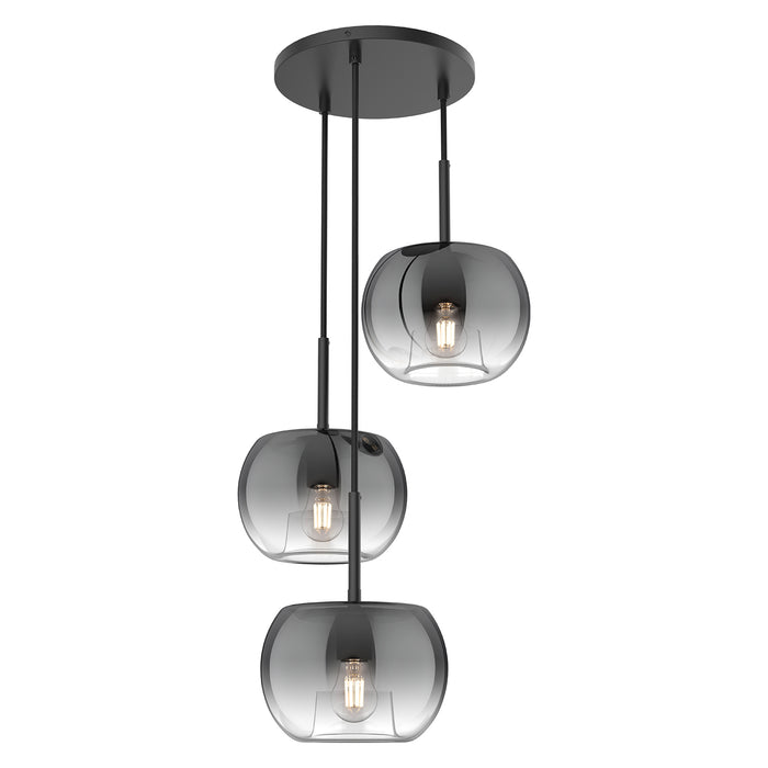 Samar Three Light Chandelier Black/Smoked-Mini Chandeliers-Kuzco Lighting-Lighting Design Store