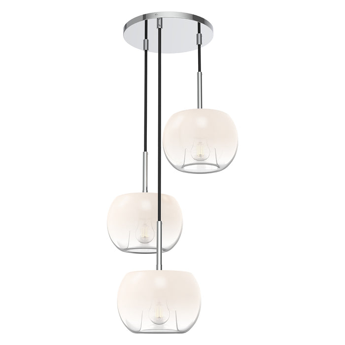 Samar Three Light Chandelier Chrome/Opal Glass-Mini Chandeliers-Kuzco Lighting-Lighting Design Store