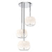 Samar Three Light Chandelier Chrome/Opal Glass-Mini Chandeliers-Kuzco Lighting-Lighting Design Store