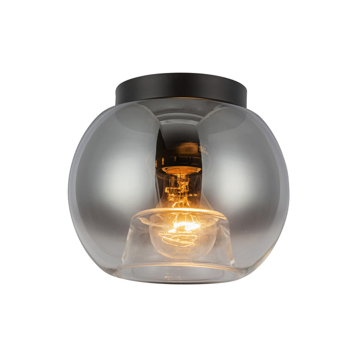 Samar One Light Flush Mount Black/Smoked-Flush Mounts-Kuzco Lighting-Lighting Design Store