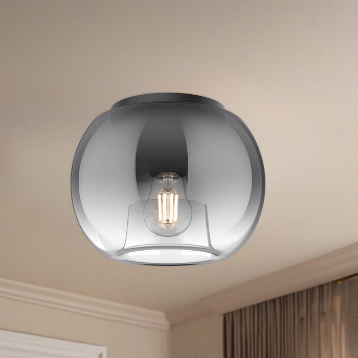 Samar One Light Flush Mount Black/Smoked-Flush Mounts-Kuzco Lighting-Lighting Design Store