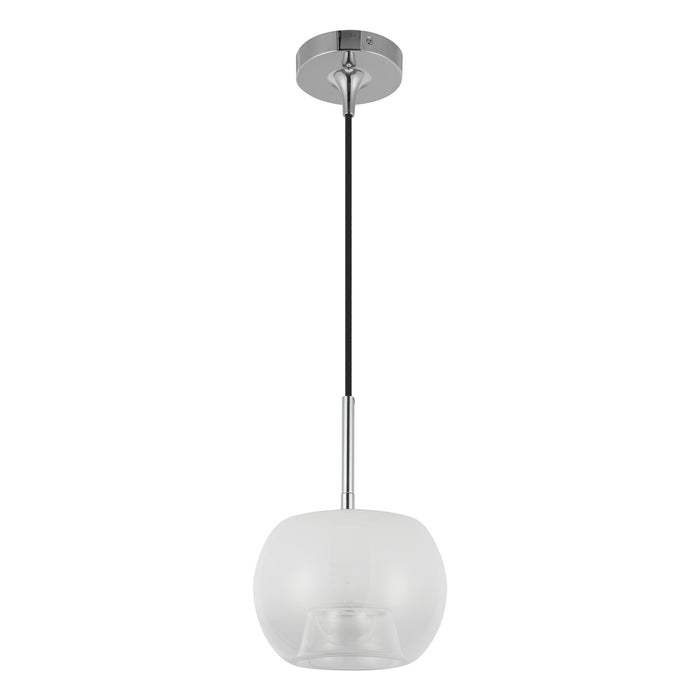 Samar One Light Pendant Chrome/Opal Glass-Mini Pendants-Kuzco Lighting-Lighting Design Store
