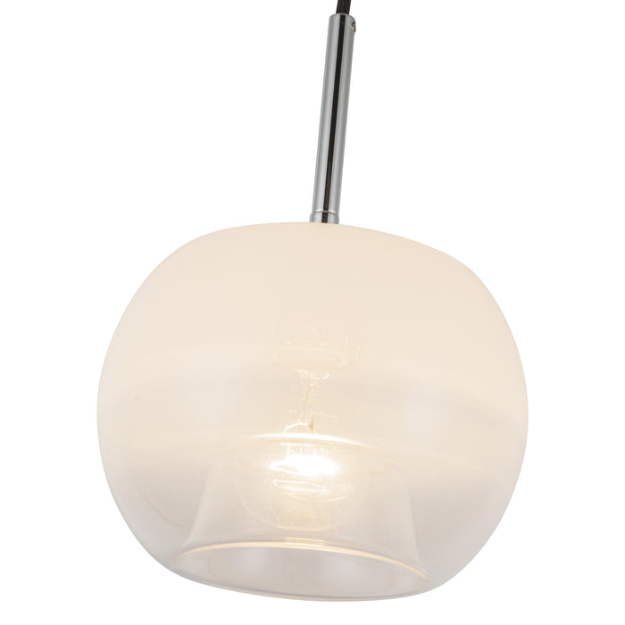 Samar One Light Pendant Chrome/Opal Glass-Mini Pendants-Kuzco Lighting-Lighting Design Store