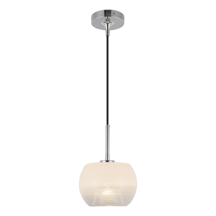Samar One Light Pendant Chrome/Opal Glass-Mini Pendants-Kuzco Lighting-Lighting Design Store