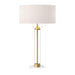 Sasha Two Light Table Lamp Brushed Gold/White Linen-Lamps-Alora-Lighting Design Store